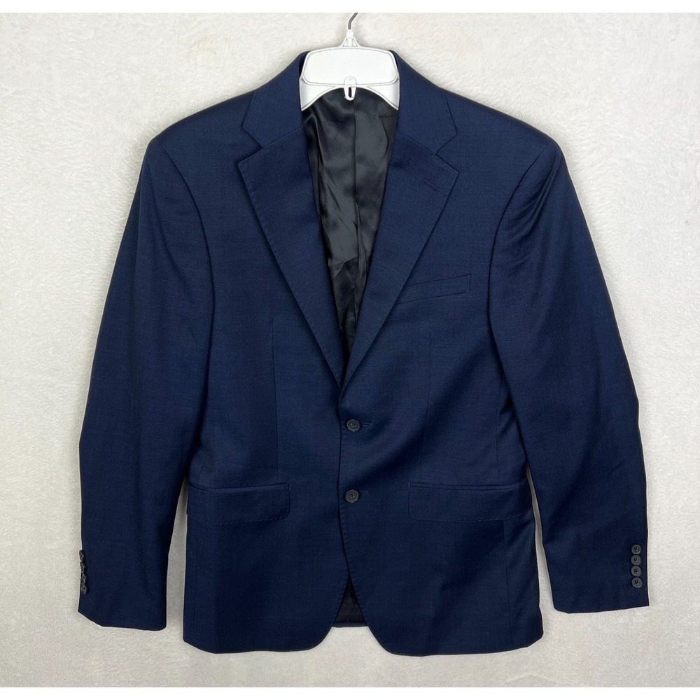 Calvin Klein Blue Blazer Mens 36S Short Suit Jacket Wool Stretch‎ Sport Coat